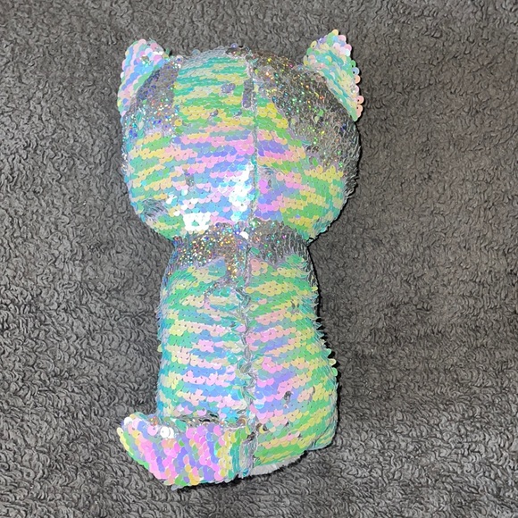 TY WHIMSY limited collection flippables sequin cat 2019 9” plush squish furry - Picture 7 of 13